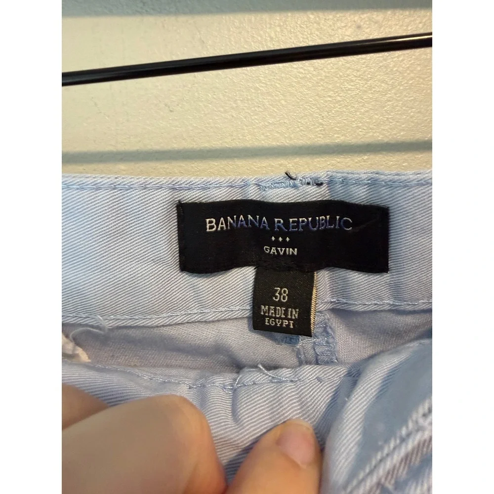 Banana Republic Gavin Shorts Mens 38 Light Blue Two-Way Stretch Chino Flat Front